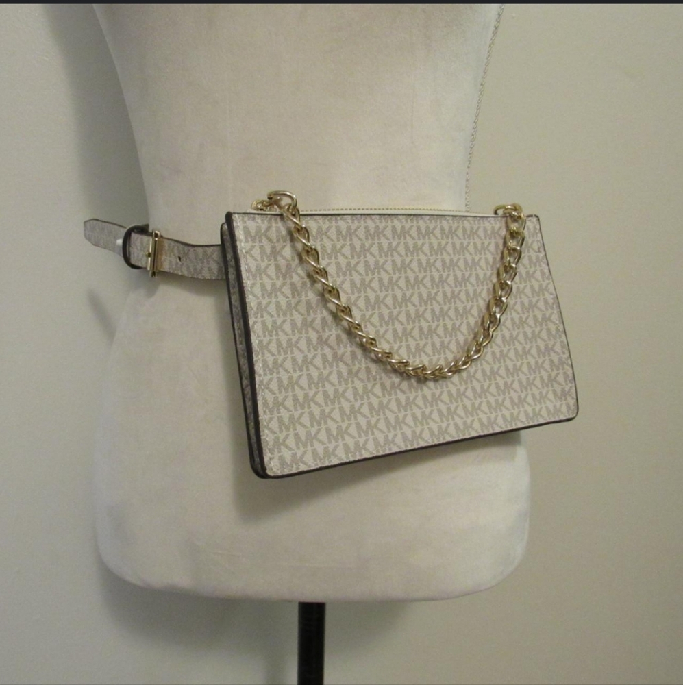 NWT Michael Kors Chain Belt Bag Crossbody Bag - Vanilla